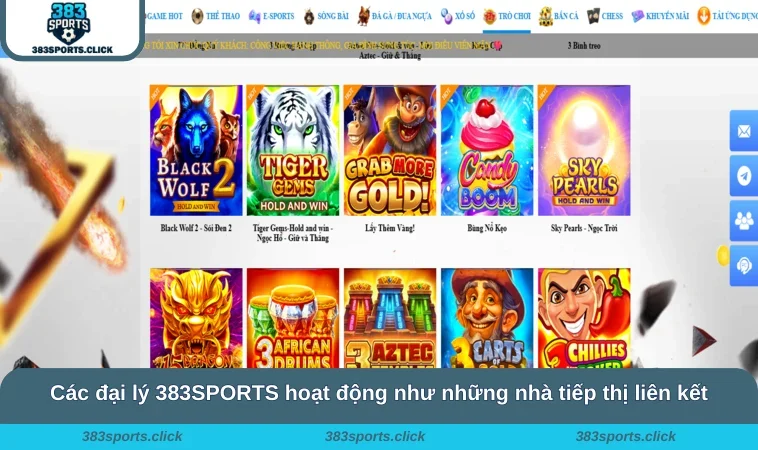 Các đại lý 383SPORTS hoạt động như những nhà tiếp thị liên kết