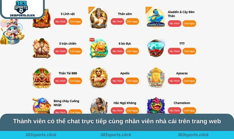 Thành viên có thể chat trực tiếp cùng nhân viên nhà cái trên trang web