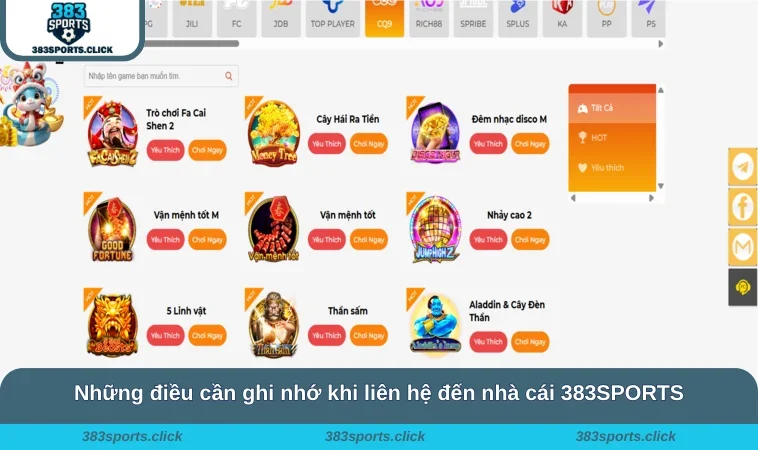 Những điều cần ghi nhớ khi liên hệ đến nhà cái 383SPORTS