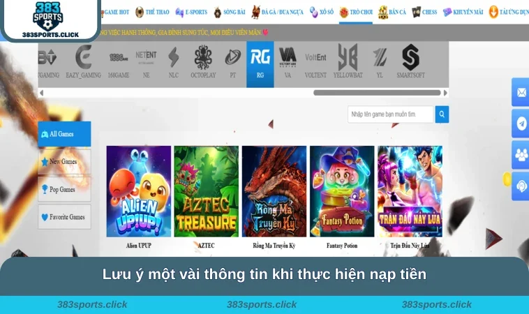 Lưu ý một vài thông tin khi thực hiện nạp tiền