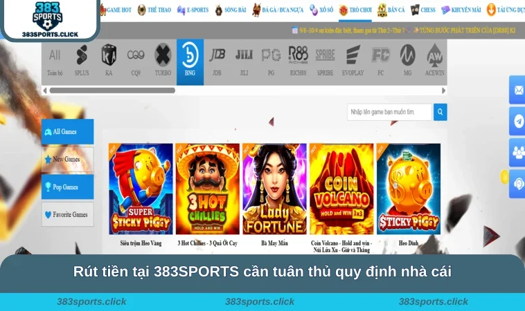Rút Tiền 383SPORTS 3 Rút tiền tại 383SPORTS cần tuân thủ quy định nhà cái