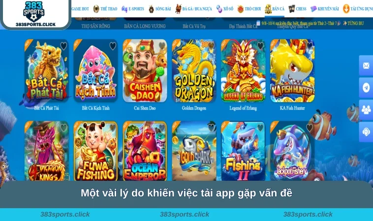Một vài lý do khiến việc tải app gặp vấn đề