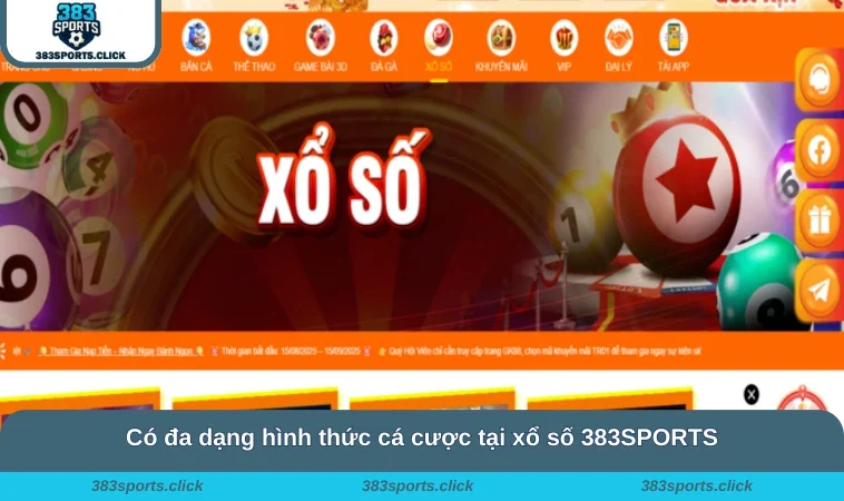 Có đa dạng hình thức cá cược tại xổ số 383SPORTS